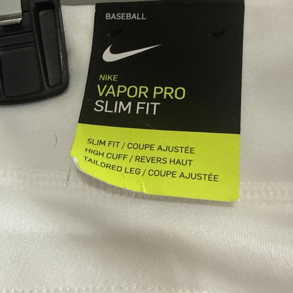 Nike BSBL‎ Vapor Pro Slim Fit High Cut Sz L White Pants